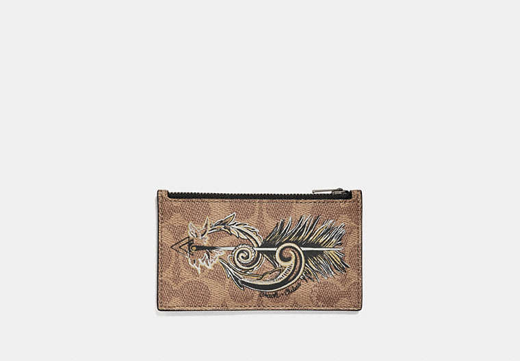 Zip Card Case In Signature Canvas With Tattoo