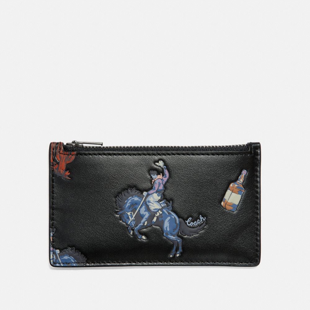 COACH®: Zip Card Case With Rodeo Print