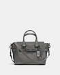COACH®,COACH SWAGGER 20 IN PEBBLE LEATHER,Leather,Small,Gunmetal/Heather Grey,Front View