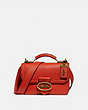 COACH®,RILEY TOP HANDLE 22,Leather,Brass/Mango,Front View