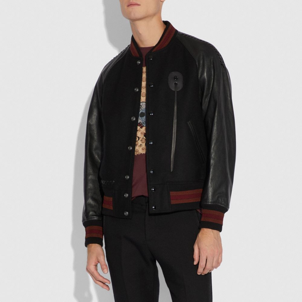 Coach varsity jacket mens sale