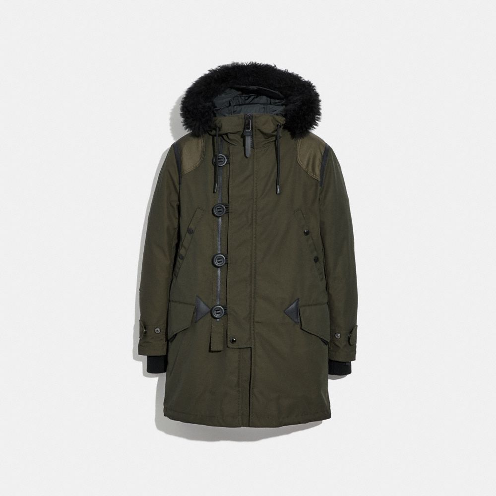 COACH®,PARKA,n / A,Olive,Front View