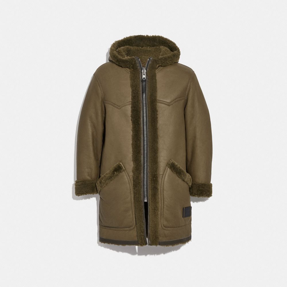 Coach reversible shop shearling parka