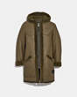 COACH®,REVERSIBLE SHEARLING PARKA,Shearling,Olive,Front View