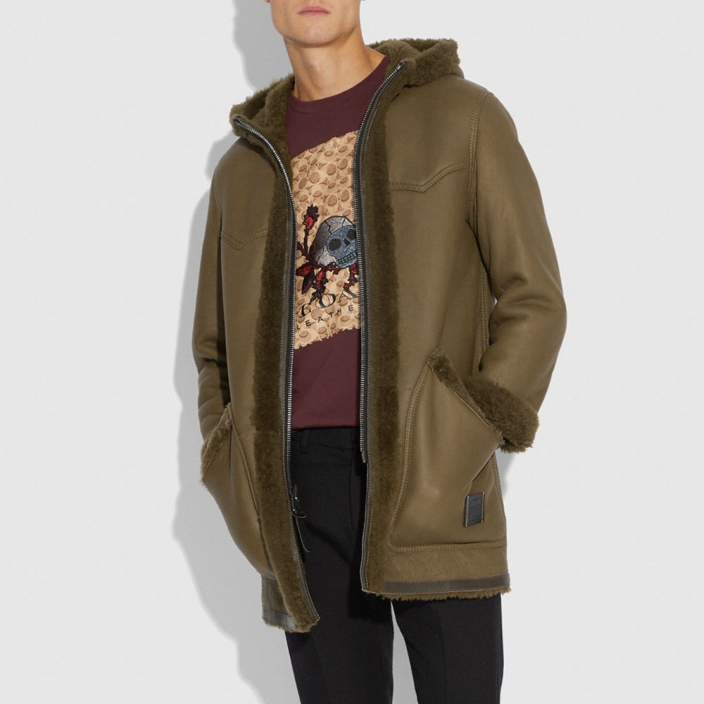 Coach reversible shearling parka hotsell