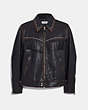 COACH®,WESTERN EMBELLISHED JACKET,Mixed Material,Black,Front View