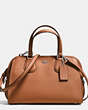 COACH®,NOLITA SATCHEL IN CROSSGRAIN LEATHER,Leather,Large,Silver/Saddle,Front View