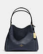 COACH®,EDIE SHOULDER BAG 31,Leather,Large,Light Gold/Navy,Front View