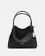 COACH®,EDIE SHOULDER BAG 31,Leather,Large,Silver/Black,Front View