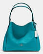 COACH®,EDIE SHOULDER BAG 31,Leather,Large,Silver/TURQUOISE,Front View