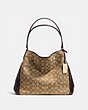 COACH®,EDIE SHOULDER BAG 31 IN SIGNATURE JACQUARD,Signature,Large,Khaki/Brown/Light Gold,Front View