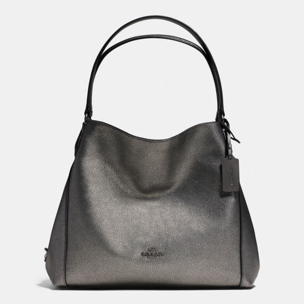 Edie Shoulder Bag 31 In Metallic Pebble Leather
