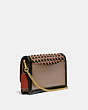 COACH®,HUTTON CLUTCH WITH WEAVING,Leather,Mini,Pewter/Black Multi,Angle View