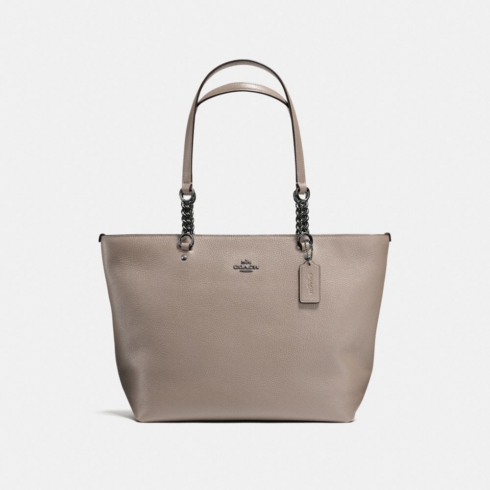COACH®,Cuir,Bronze Industriel Foncé/Brouillard,Front View