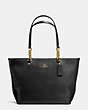 COACH®,SOPHIA TOTE,Leather,Light Gold/Black,Front View