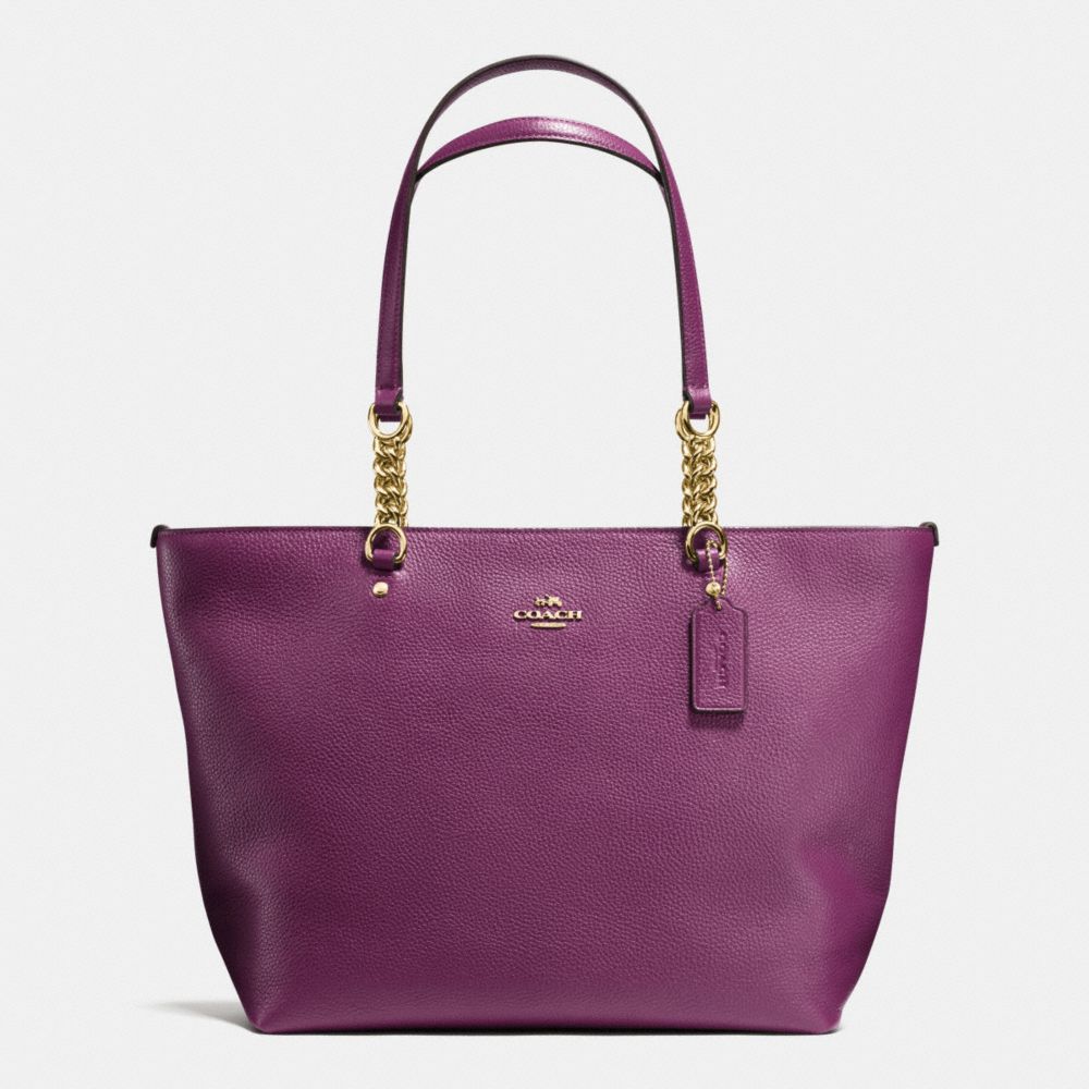 COACH®,Cuir,Or Clair/Prune,Front View