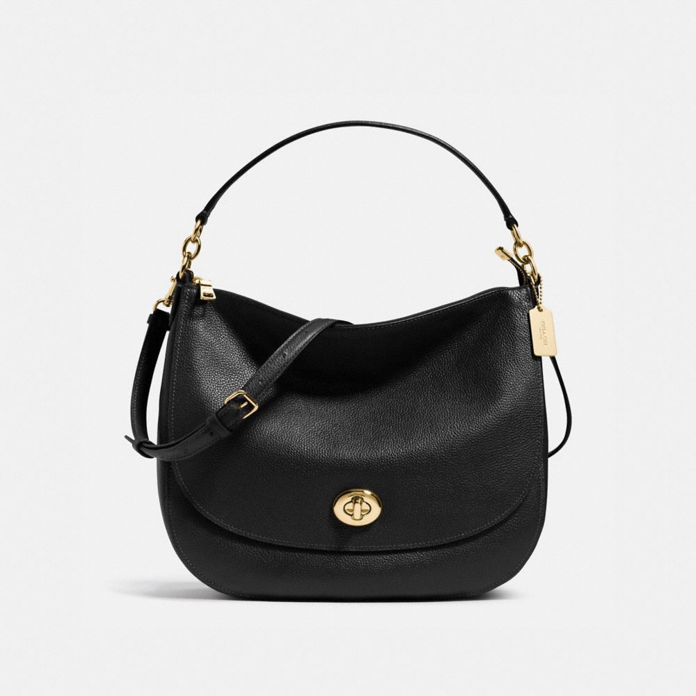 COACH®,Cuir,Or Clair/Noir,Front View