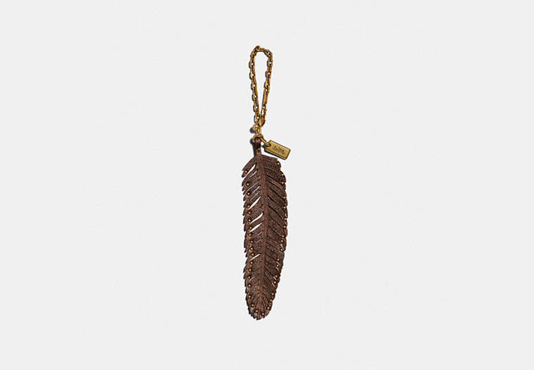 COACH®,FEATHER BAG CHARM,Leather,Brass/COPPER,Front View