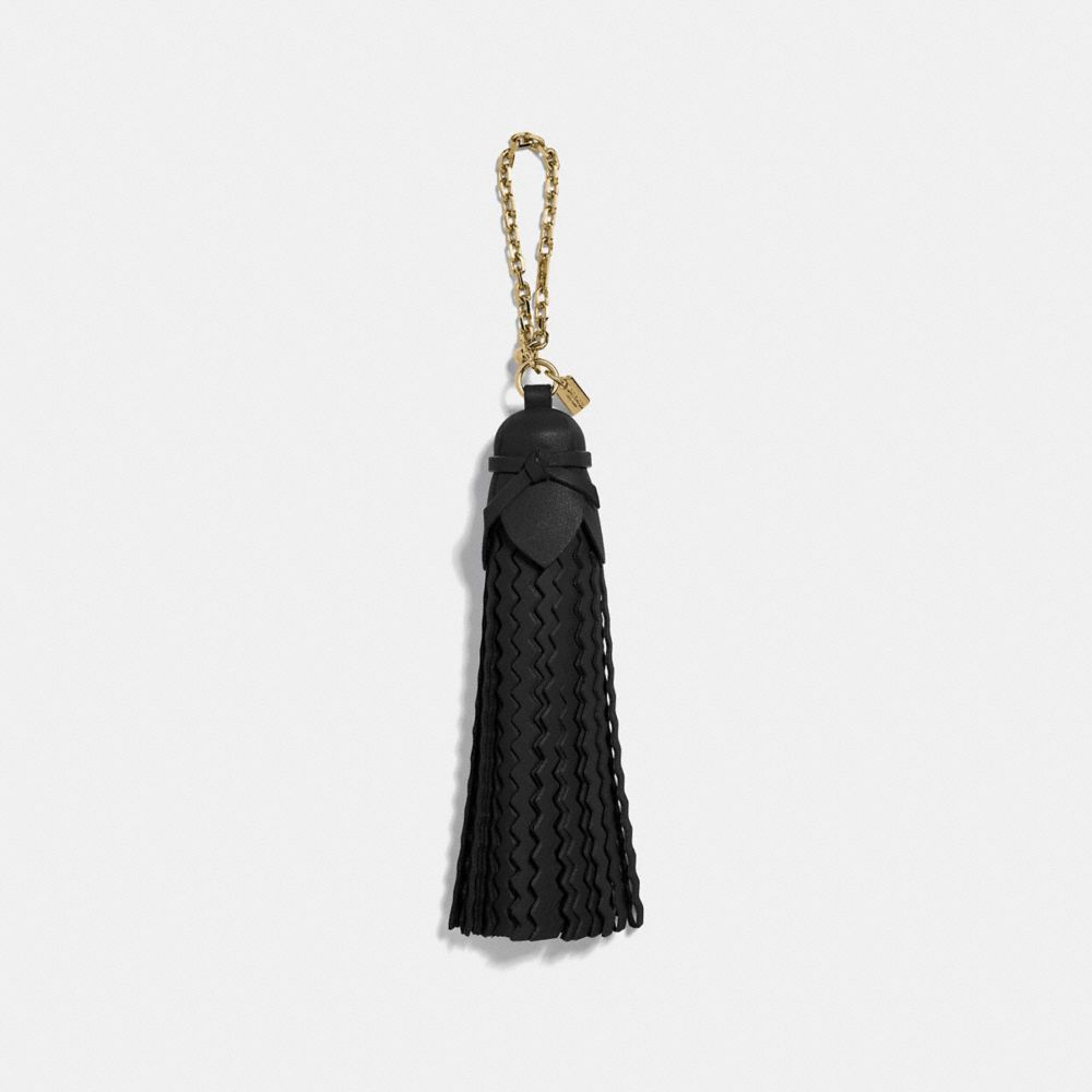 Leather tassel bag online charm