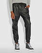 COACH®,LEATHER TRACK PANTS,Mixed Material,Black,Scale View