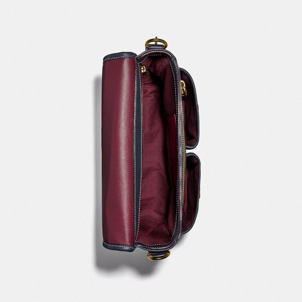 Map Bag In Signature Chambray With Varsity Stripe