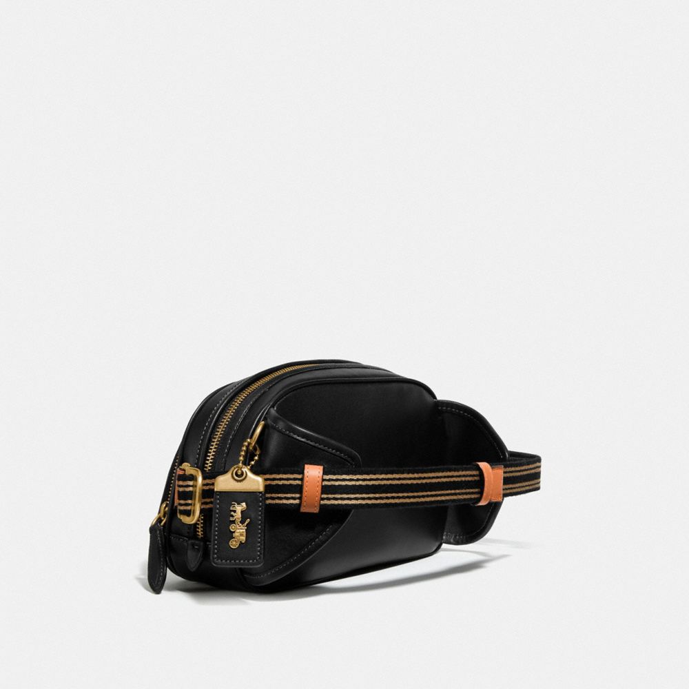 COACH®,BELT BAG,n/a,Small,Brass/Black,Angle View