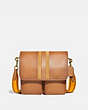 COACH®,MAP BAG WITH VARSITY STRIPE,n/a,Medium,OL/Pecan,Front View
