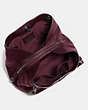 COACH®,TURNLOCK EDIE SHOULDER BAG,Leather,Large,Dark Gunmetal/Oxblood,Inside View,Top View