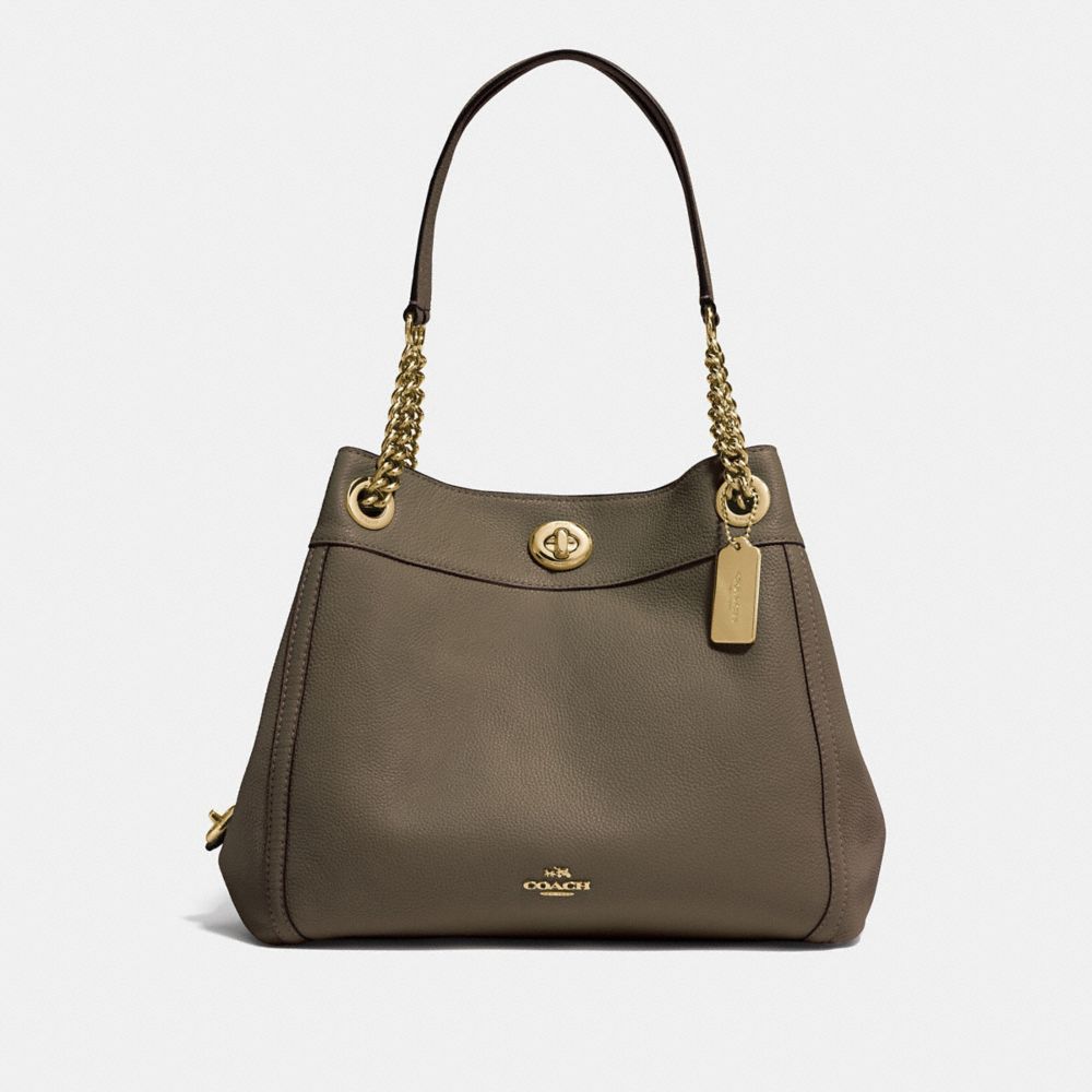 Coach turnlock edie shoulder bag in polished pebble leather online