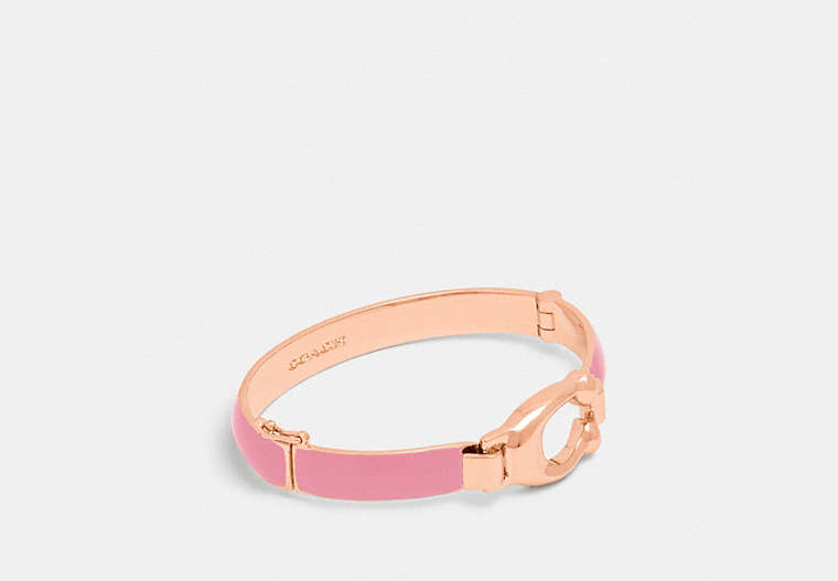 COACH®,SIGNATURE TENSION BANGLE,Plated Brass,RS/Rose,Front View