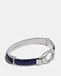 COACH®,SIGNATURE TENSION BANGLE,Plated Brass,Silver/CADET,Front View