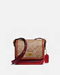 COACH®,RAMBLER CROSSBODY 16 IN SIGNATURE CANVAS,Leather,Brass/Tan Light Maroon Multi,Front View