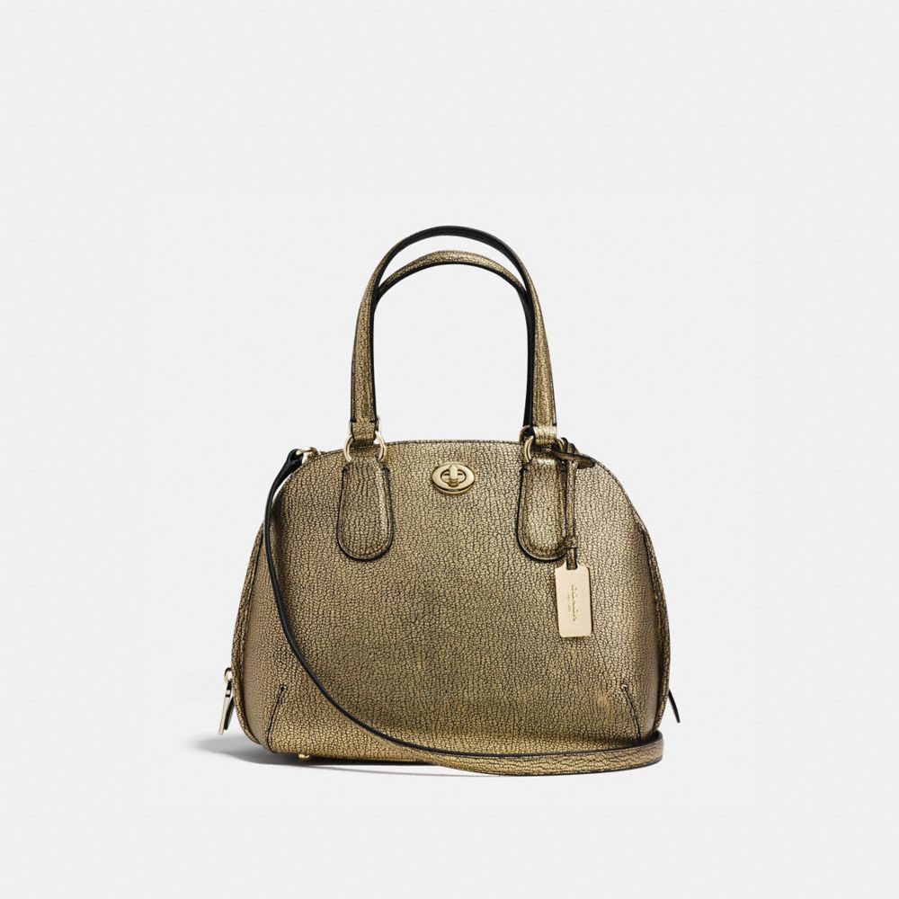 Prince Street Mini Satchel In Metallic Pebble Leather