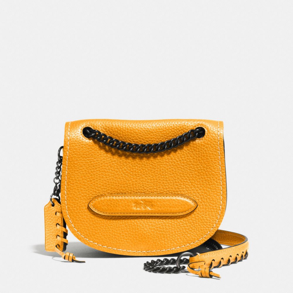 COACH®,SMALL SHADOW CROSSBODY IN PEBBLE LEATHER,Leather,Mini,BP/MARIGOLD,Front View