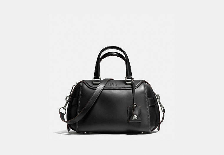 COACH®,ACE SATCHEL IN GLOVETANNED LEATHER,Smooth Leather,Light Antique Nickel/Black,Front View