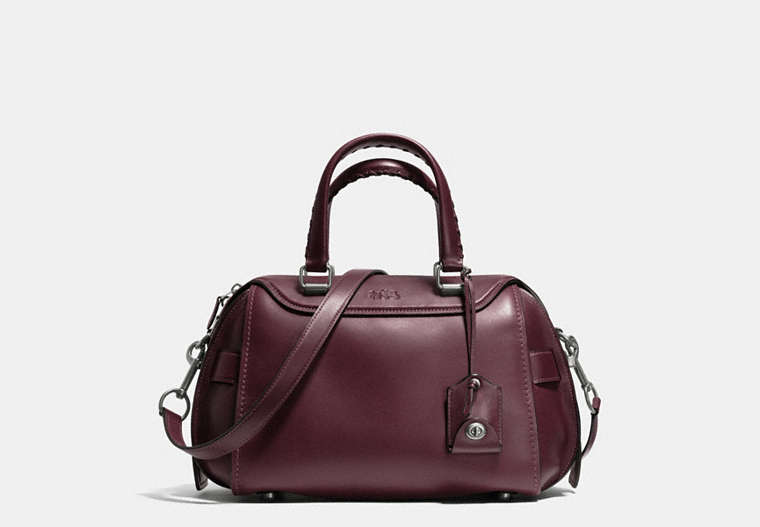 COACH®,ACE SATCHEL IN GLOVETANNED LEATHER,Smooth Leather,LH/BURGUNDY,Front View