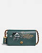 COACH®,DINKY WITH TATTOO,Leather,Mini,Brass/Evergreen,Front View