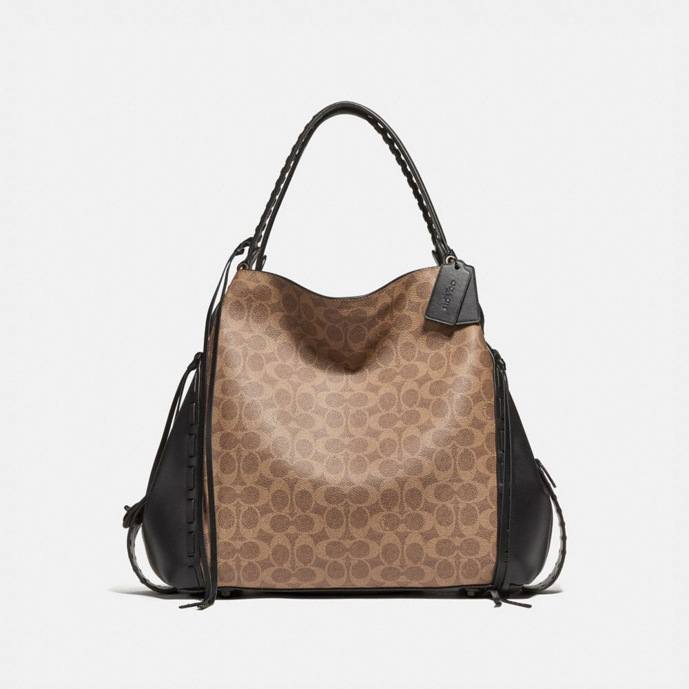 COACH Edie Shoulder Bag 42 In Signature Canvas With Whipstitch