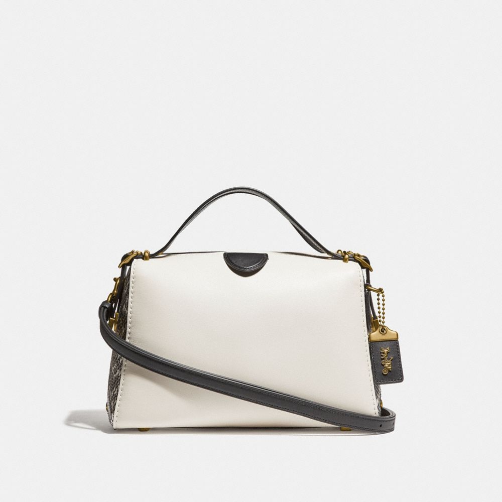 Laural Frame Bag In Colorblock With Snakeskin Detail COACH