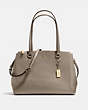 COACH®,STANTON CARRYALL IN CROSSGRAIN LEATHER,Leather,Light Gold/FOG,Front View