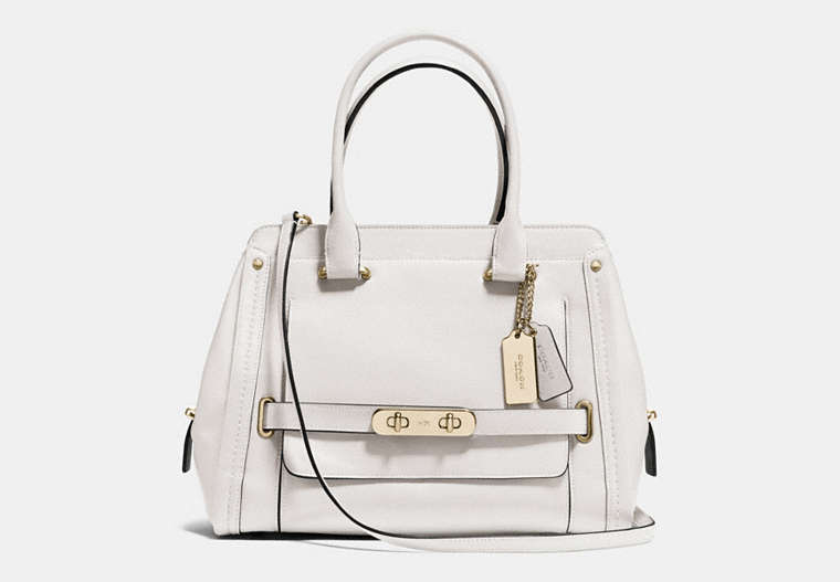 Coach Swagger Frame Satchel In Calf Leather