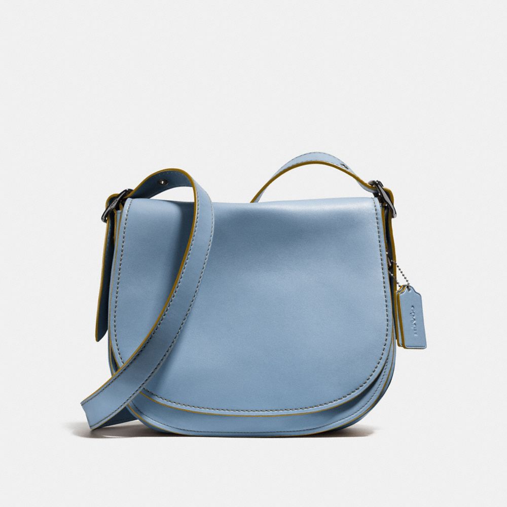 Coach Cornflower Blue Saddle Bag  Leather saddle bags, Bags, Saddle bags