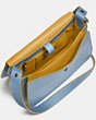 COACH®,SADDLE BAG WITH PERSONALIZED STORYPATCH,Leather,Medium,Dark Gunmetal/Cornflower/Flax,Inside View,Top View