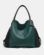 COACH®,EDIE SHOULDER BAG 42,Leather,Large,Brass/Evergreen,Front View