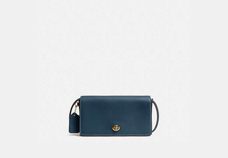 COACH®,DINKY,Leather,Small,OL/Dark Denim Honey,Front View