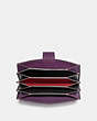 COACH®,ACCORDION CARD CASE IN COLORBLOCK,Leather,Brass/PLUM MULTI,Inside View,Top View