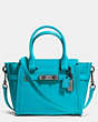 COACH®,COACH SWAGGER 21,Leather,Small,Gunmetal/TURQUOISE,Front View