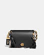 COACH®,DINKY 19 WITH CHARMS,Leather,Small,Brass/Black Multi,Front View