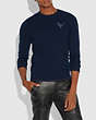 COACH®,REXY PATCH CREWNECK SWEATER,n/a,NAVY,Scale View