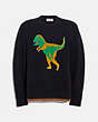 COACH®,REXY INTARSIA SWEATER,n/a,Black,Front View